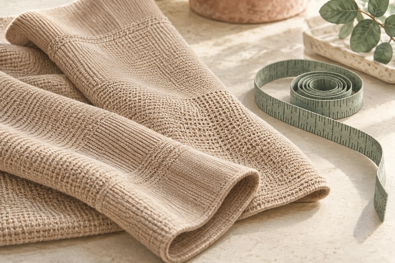 Zwei unterschiedliche textile Strukturen nebeneinander
